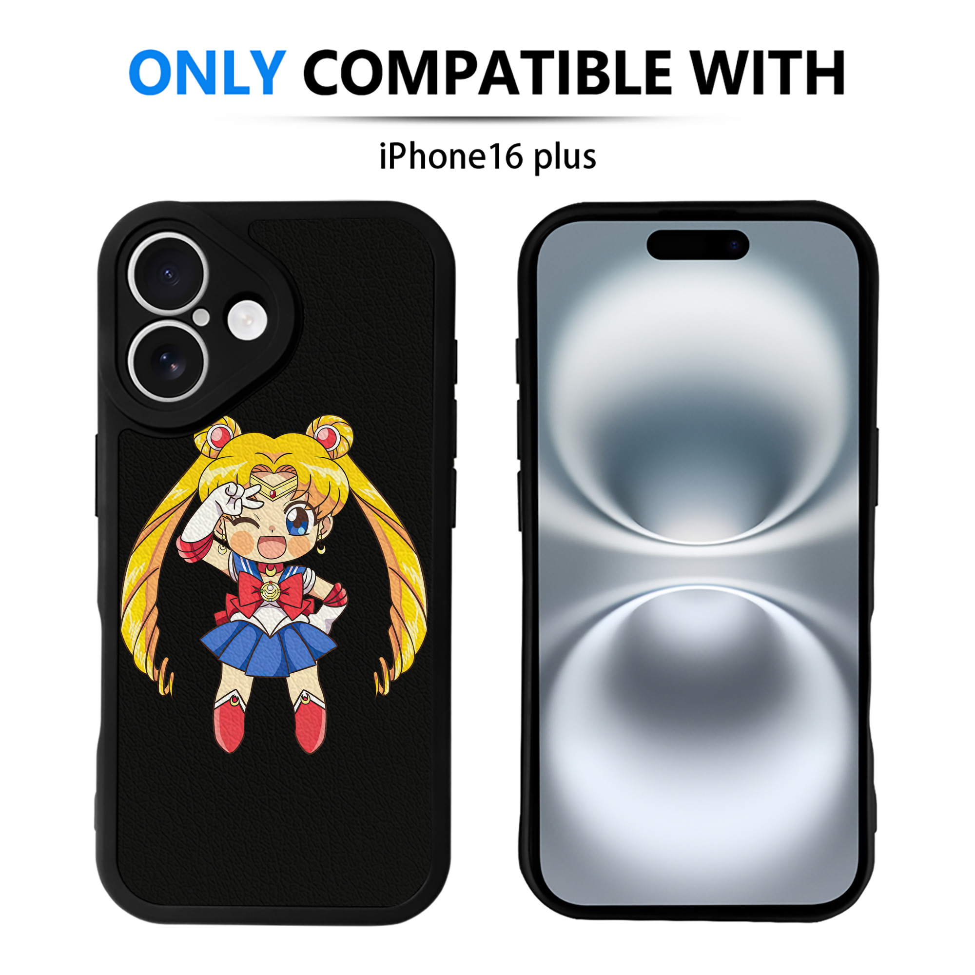（画像用） 美少女戦士セーラームーン 月野 うさぎ つきの うさぎ Sailor Moon Tsukino Usagi 【iPhone 16シリーズ対応】シリコンスマホケース（レザー調） 材質：シリコン